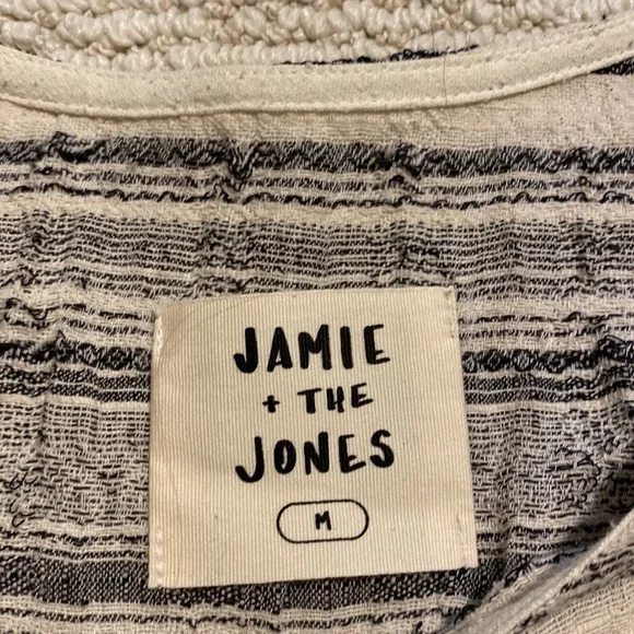 Jamie + the Jones Striped Cotton Crepe Tee Shirt - Picture 3 of 6